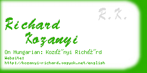 richard kozanyi business card